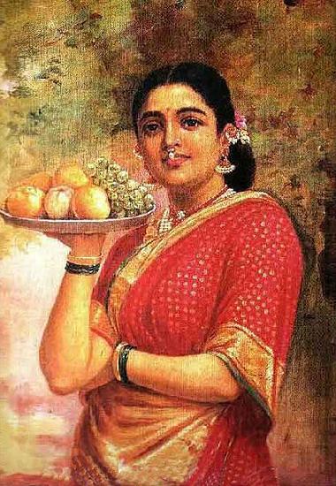 Raja Ravi Varma The Maharashtrian Lady Norge oil painting art